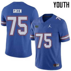 Youth Florida Gators #75 Chaz Green NCAA Jordan Brand Royal Authentic Stitched College Football Jersey IXE0362JB